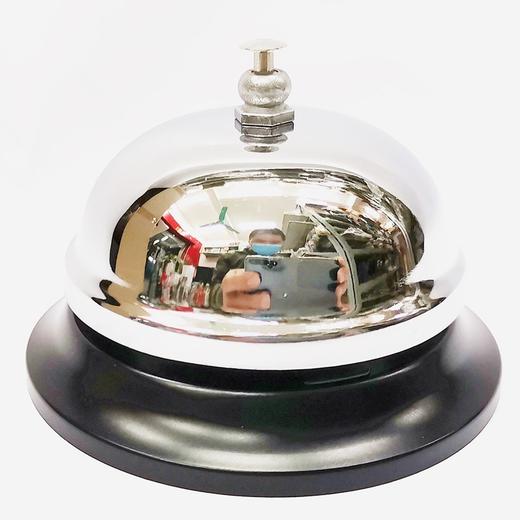 可得优传菜铃不锈钢叫人铃手按铃餐厅呼叫传唤吧台铃提示铃出餐铃上菜铃前台服务铃铛抢答铃按铃器 商品图2