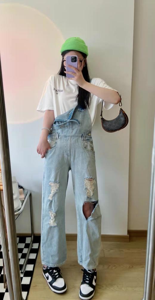 分镜头集成店VeraSeriase 2022春夏新品蓝色背带牛仔裤 商品图2