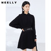 NEELLY纳俪简约连帽撞色字母收腰卫衣连衣裙女A字裙中长款秋季N21091Y01197 商品缩略图0