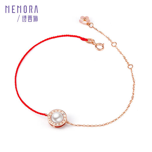 【积分抵值】时光印记系列桃花绳18K金珍珠/红玉髓手链红绳【生日会员】DBE00101/DBE00102 商品图12