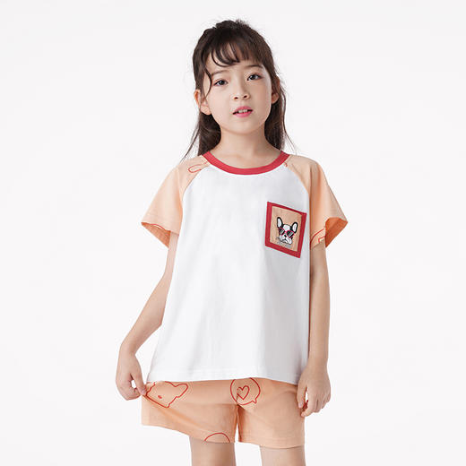 都市丽人眯雅佳童装棉质短袖套装凉感无尘棉薄短袖睡衣JH29A2 商品图1