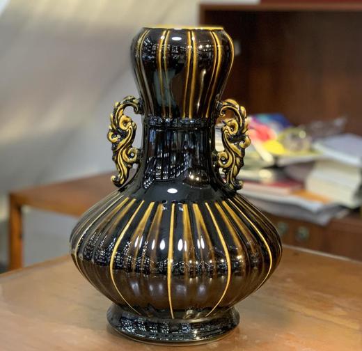 乌金釉茶叶末双耳尊 商品图0