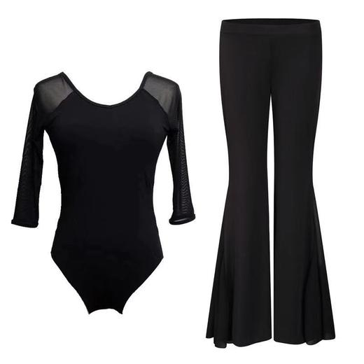 形体礼仪服套装女网纱体态训练舞蹈培训练功走秀优雅连体服女芭蕾 商品图4
