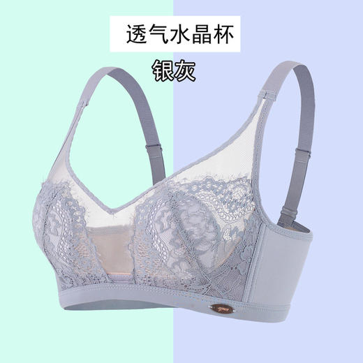 法式蕾丝水晶杯内衣收副乳无钢圈大胸显小文胸LJ-R2 商品图8