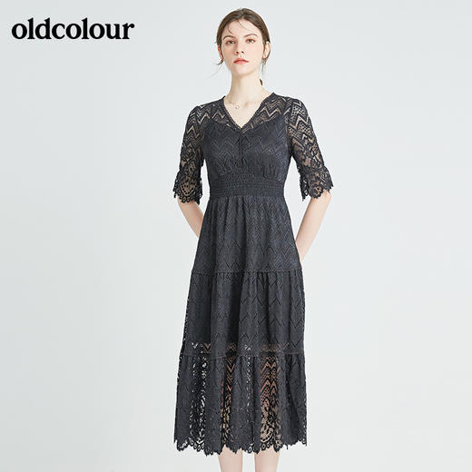 oldcolour秋季商场同款气质中袖连衣裙N23102328 商品图2