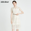 oldcolour秋季商场同款收腰短袖连衣裙N23101346 商品缩略图2