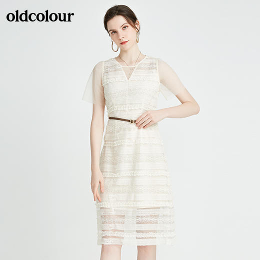 oldcolour秋季商场同款收腰短袖连衣裙N23101346 商品图2