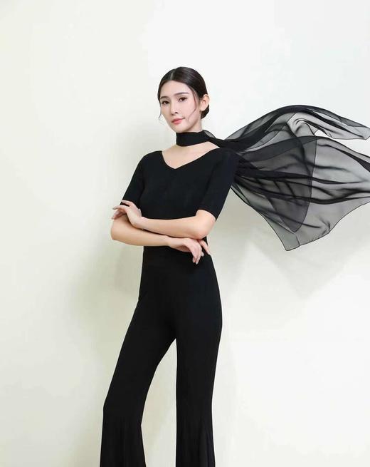 形体训练服舞蹈练功服修身女V领莫代尔气质导师礼仪连体优雅套装 商品图5