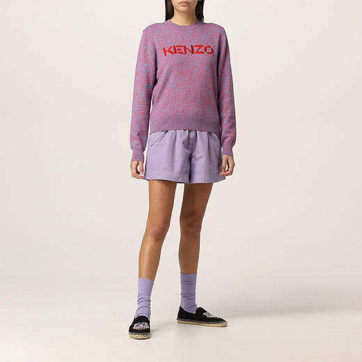 KENZO 高田贤三 字母logo 女士针织衫 浅紫 FC52 PU683 3LA 66 商品图3