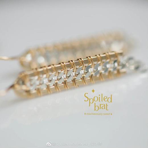 SpoiledBrat Jewelry 金银轨道项链一字耳环 商品图2