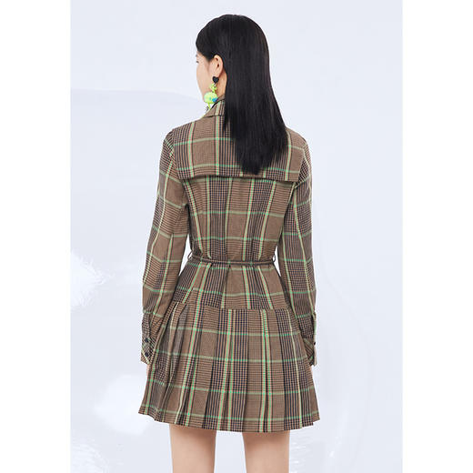 NEELLY纳俪商场同款翻领设计衬衫连衣裙女单排扣百褶裙中长A字裙N21092Y01223 商品图3