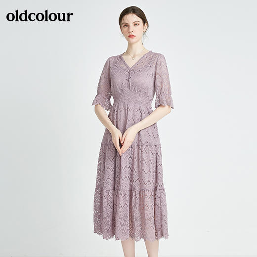 oldcolour秋季商场同款气质中袖连衣裙N23102328 商品图4