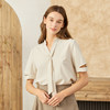 Famecoco范可儿短袖衬衫设计感春夏季V领小众别致上衣女F223BK001 商品缩略图1