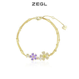 ZEGL设计师春日野趣系列925纯银花朵手链女ins小众设计闺蜜手饰品
