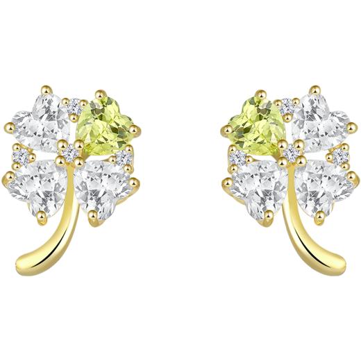 ZEGL设计师春日野趣系列爱心四叶草耳钉小众设计感耳环银针耳饰品 商品图7