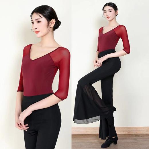 形体礼仪服套装女网纱体态训练舞蹈培训练功走秀优雅连体服女芭蕾 商品图1