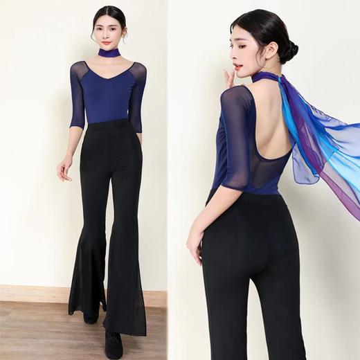 形体礼仪服套装女网纱体态训练舞蹈培训练功走秀优雅连体服女芭蕾 商品图3