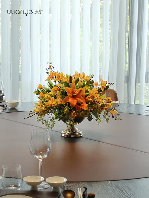 轻奢高端仿真花客厅装饰花摆件餐桌花摆设电视柜茶几前台软装饰品 商品图1