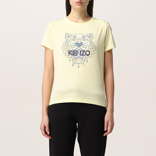 KENZO 高田贤三 经典大虎头 女士圆领短袖T恤 黄色 FC52 TS846 4YM 37 商品图0