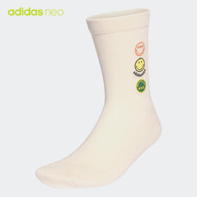 adidas阿迪达斯官网neo SMILEY笑脸联名新款男女运动袜子HA0828 黄 白/黄 白/黑色 M
