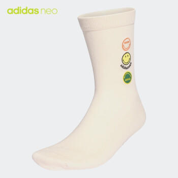 adidas阿迪达斯官网neo SMILEY笑脸联名新款男女运动袜子HA0828 黄 白/黄 白/黑色 M 商品图0
