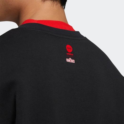 Adidas阿迪达斯NEO卫衣男装2022新款芝麻街联名圆领套头衫HD7290 商品图1