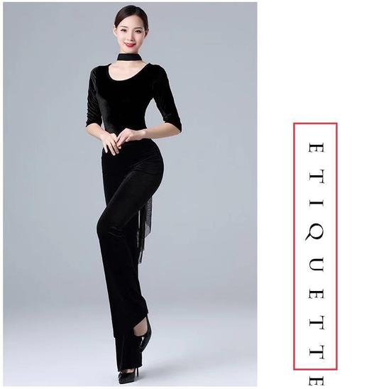 新款金丝绒形体服套装女礼仪训练走秀仪态优雅练功服舞蹈围脖 商品图6