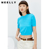 NEELLY纳俪商场同款圆领针织衫女短袖修身套头衫春夏新款短款时尚N22032A01144 商品缩略图0