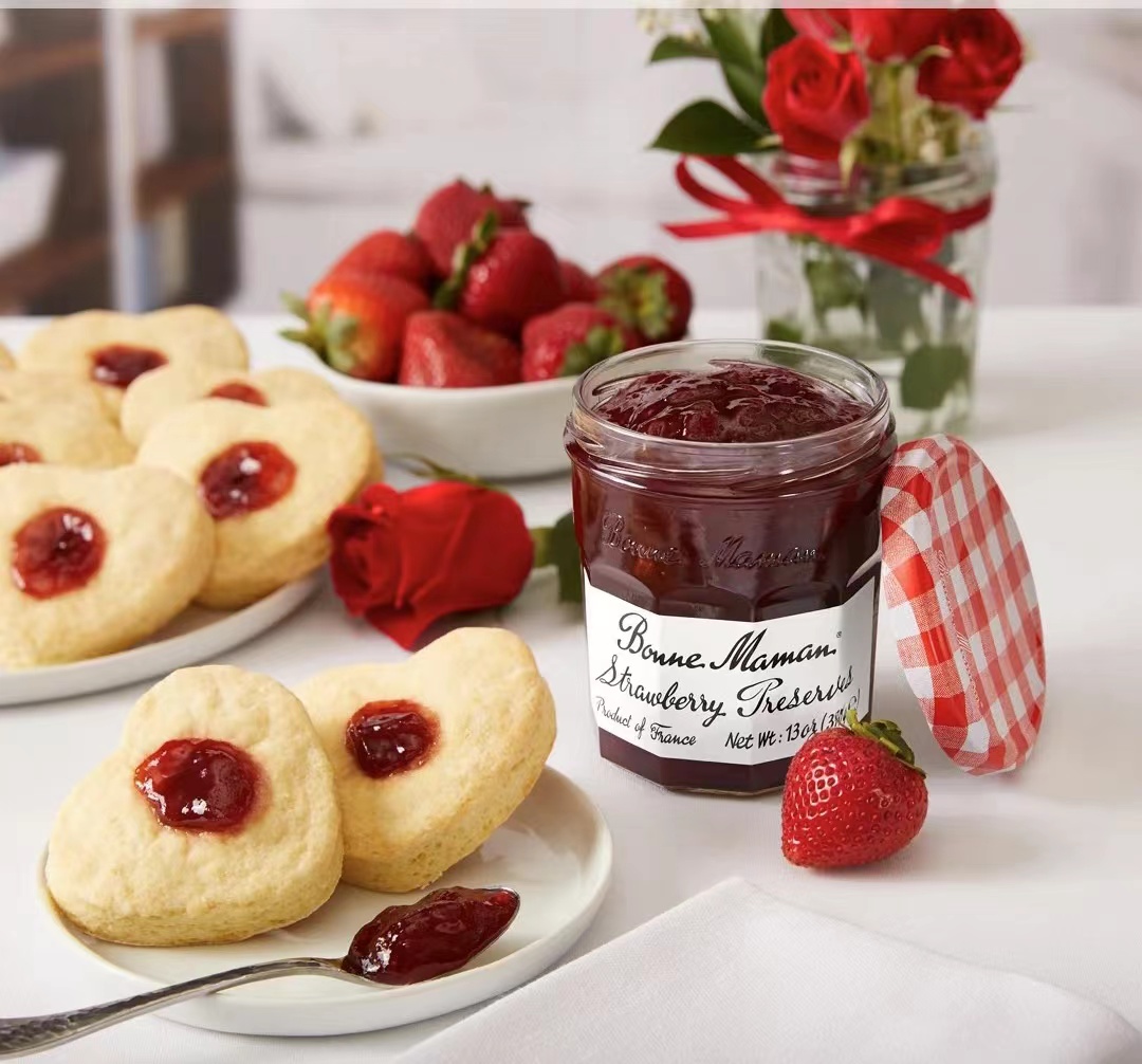 【超值两瓶装！】法国蓓妮妈妈370g家庭装 经典田园法式红白格纹果酱  草莓树莓樱桃 法国进口 无色素无防腐 大瓶家庭分享 甜点早餐