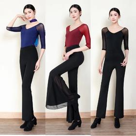 形体礼仪服套装女网纱体态训练舞蹈培训练功走秀优雅连体服女芭蕾
