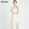 oldcolour秋季商场同款收腰短袖连衣裙N23101346 商品缩略图3