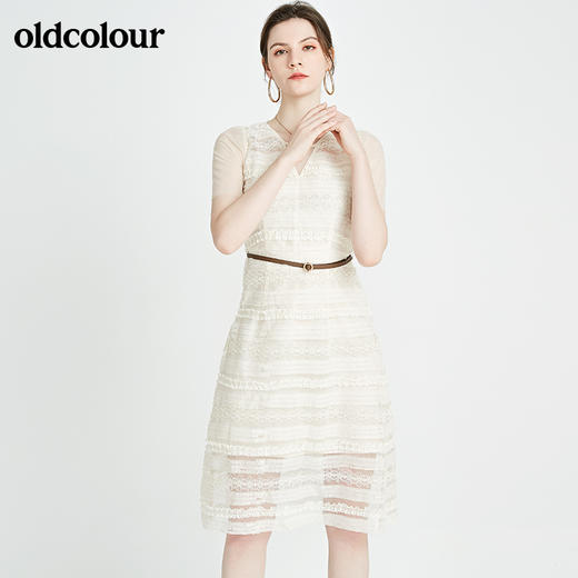 oldcolour秋季商场同款收腰短袖连衣裙N23101346 商品图3