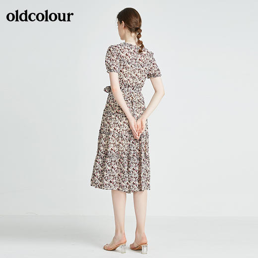 oldcolour秋季商场同款气质碎花短袖连衣裙N23101318 商品图1