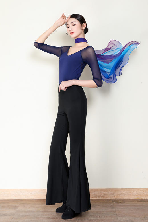 形体礼仪服套装女网纱体态训练舞蹈培训练功走秀优雅连体服女芭蕾 商品图6