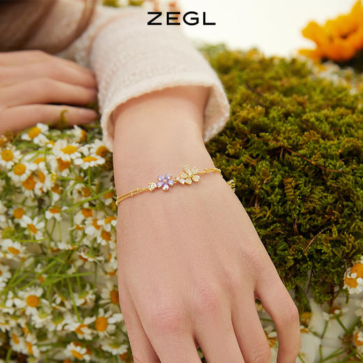 ZEGL设计师春日野趣系列925纯银花朵手链女ins小众设计闺蜜手饰品 商品图4