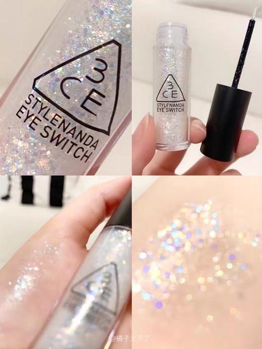 韩国3CE亮片珠光液体眼影液 一滴泪DOUBLE NOTE 人鱼姬银色卧蚕闪闪眼影 商品图0