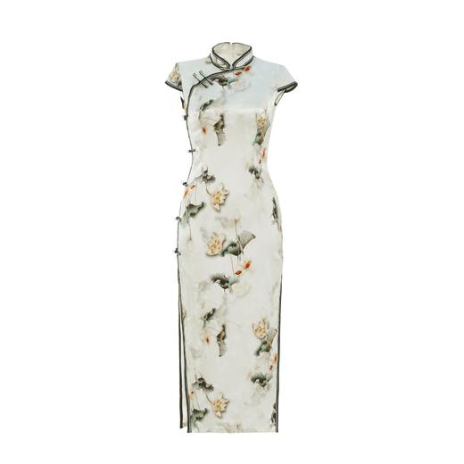 TM2620 真丝高端女装中国风改良复古印花桑蚕丝裙 商品图3