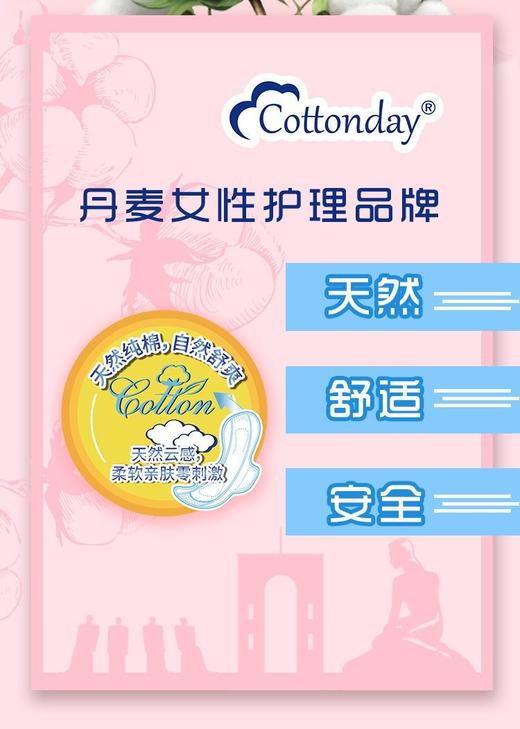 1F超市 Cottonday/绵柔时光亲肤绵柔日用卫生巾 商品图2