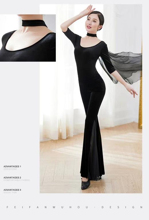 新款金丝绒形体服套装女礼仪训练走秀仪态优雅练功服舞蹈围脖 商品图3