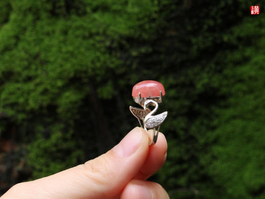 [ 绯樱·守护爱情 ]  925银镶艺术设计红纹石戒指 商品图3