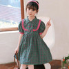 YR-大童连衣裙绿色格子女童连衣裙 商品缩略图0