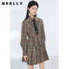 NEELLY纳俪商场同款翻领设计衬衫连衣裙女单排扣百褶裙中长A字裙N21092Y01223 商品缩略图0