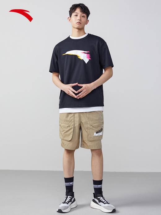 安踏短袖男女2022夏季新款休闲上衣宽松T恤172221102-1/3 商品图1