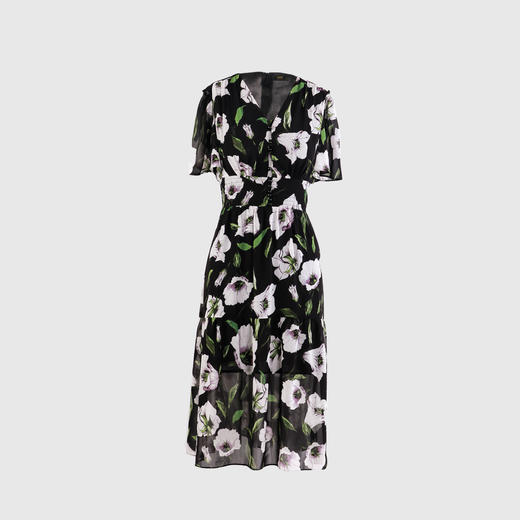 V领衬衫设计感不规则连衣裙 商品图0