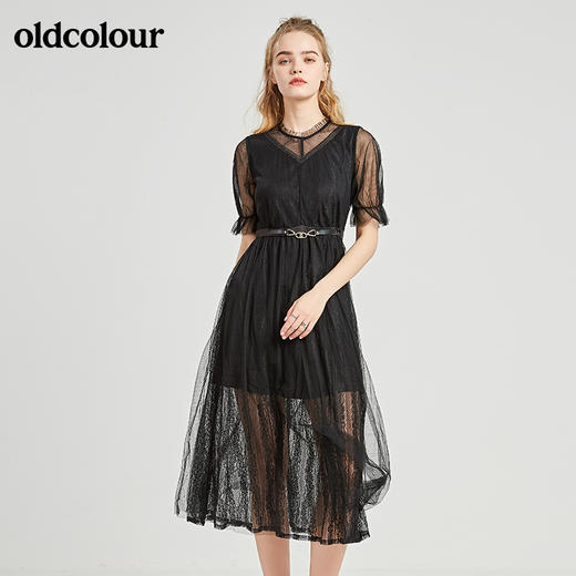 oldcolour秋季商场同款气质中袖连衣裙N21102160 商品图1