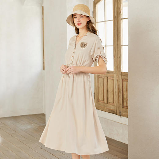 Famecoco范可儿仙女裙子时尚气质超仙天丝显瘦连衣裙夏季F223FA026 商品图4