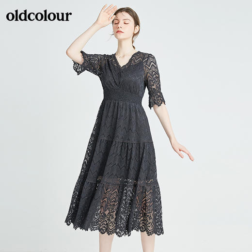 oldcolour秋季商场同款气质中袖连衣裙N23102328 商品图1