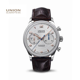 宇联（UNION GLASHÜTTE）德国手表 男士腕表 诺拉敏斯系列机械皮带计时码表 D012.427.16.037.01
