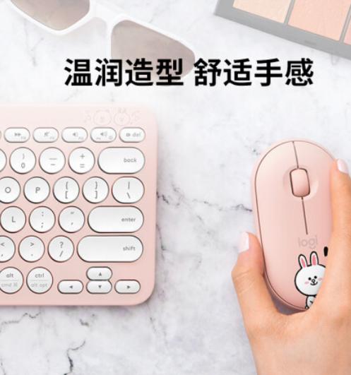 罗技Pebble鹅卵石无线蓝牙静音鼠标薄line friends联名款布朗熊 商品图3