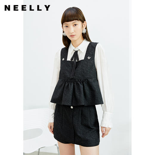 NEELLY纳俪商场同款春夏新款时尚套装吊带小衫高腰裙裤阔腿显瘦N22032Z01168 商品图2